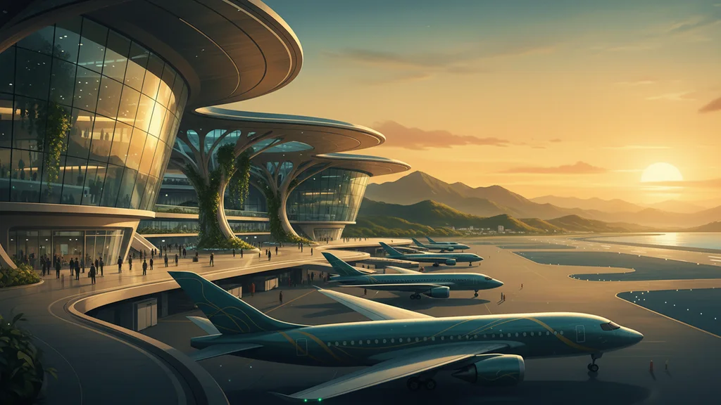 Original AI-generated travel illustration for: Policy paper: Draft Heathrow Expansion National Policy Statement