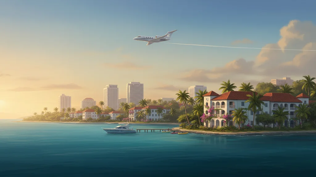 Original AI-generated travel illustration for: BermudAir launches nonstop Fort Lauderdale flights to Belize