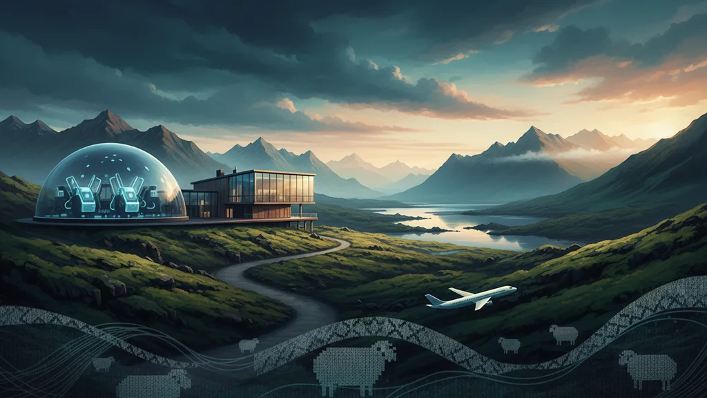Original AI-generated travel illustration for: Visit Iceland launches AI Knittakers campaign to tackle meeting fatigue
