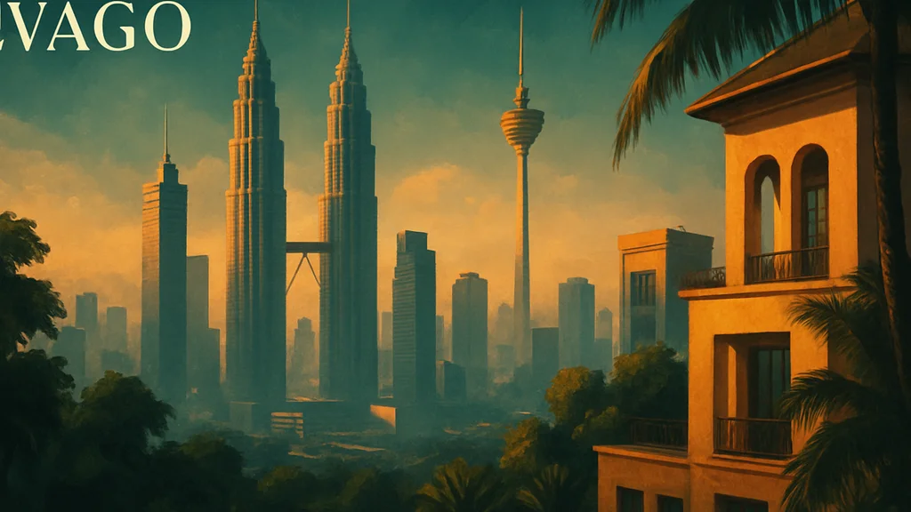 Original AI-generated travel illustration for: Southeast Asia’s Haze Lands on Malaysia’s Already Flat Tourism Year