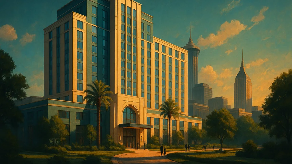 Original AI-generated travel illustration for: Loews Nashville Hotel completes multimillion-dollar renovation