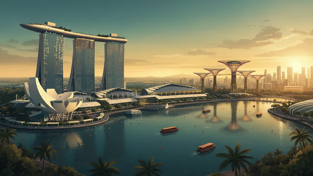 Original AI-generated travel illustration for: Agoda Plugs Into Meta’s Muse in Singapore and Japan