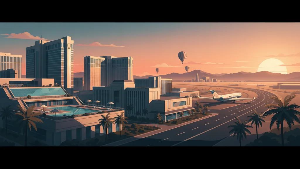 Original AI-generated travel illustration for: MGM Resorts Sees Lost Pricing Power in Las Vegas as Travel Costs Bite