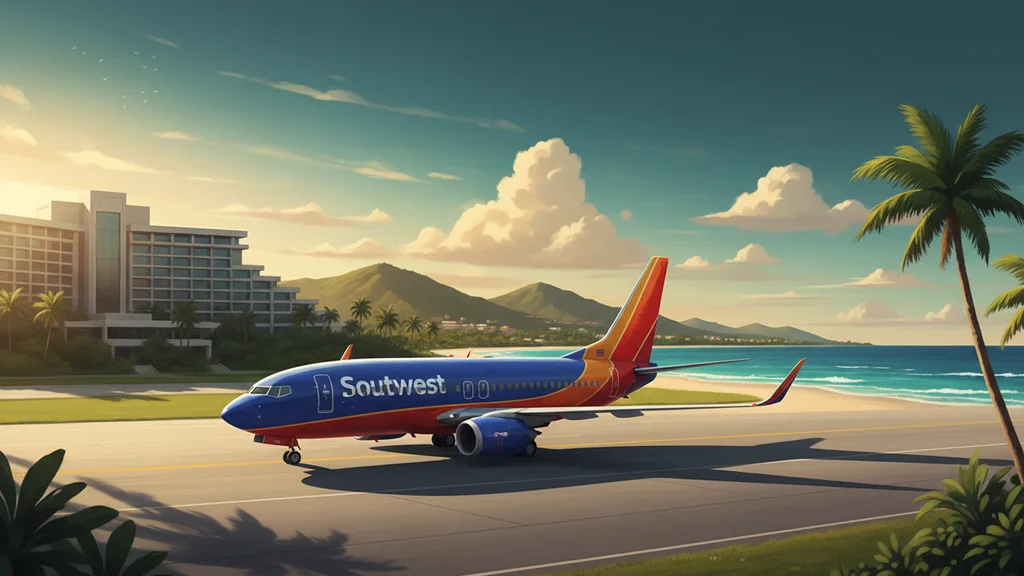 Original AI-generated travel illustration for: Southwest Premier Card Review: Is The $149 Mid-Range Card Worth It?