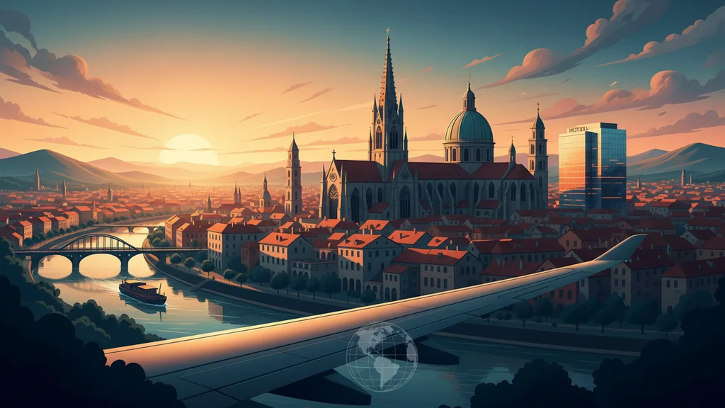 Original AI-generated travel illustration for: BCD Travel and Mobilexpense deepen European travel and expense alliance