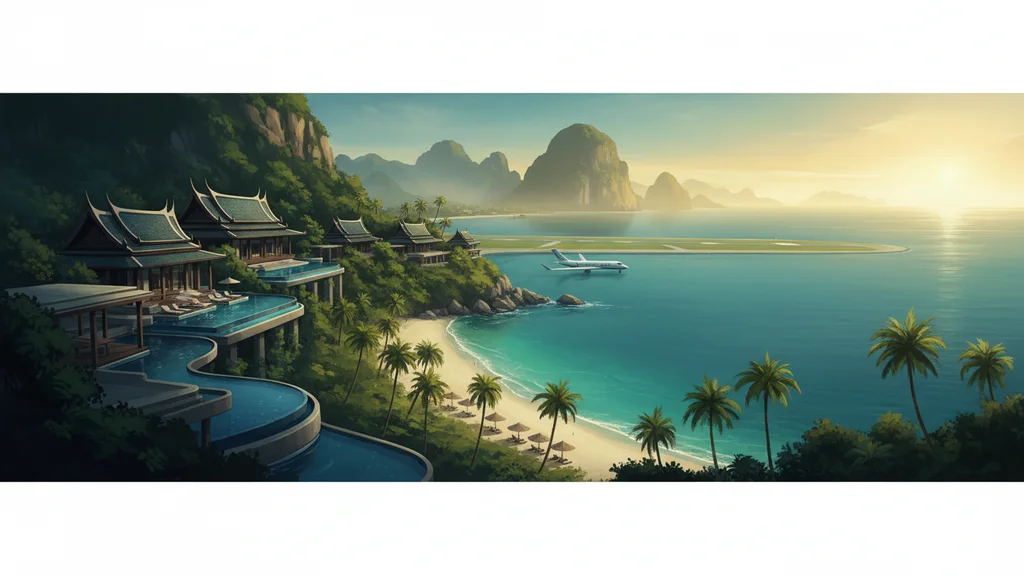 Original AI-generated travel illustration for: Thailand Keeps Building for Tourists Who May Not Come
