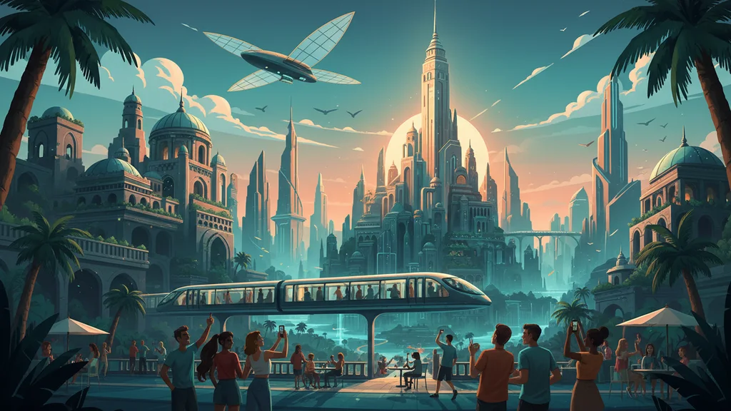 Original AI-generated travel illustration for: BIT 2027 launches Bit Young to connect younger generations with tourism