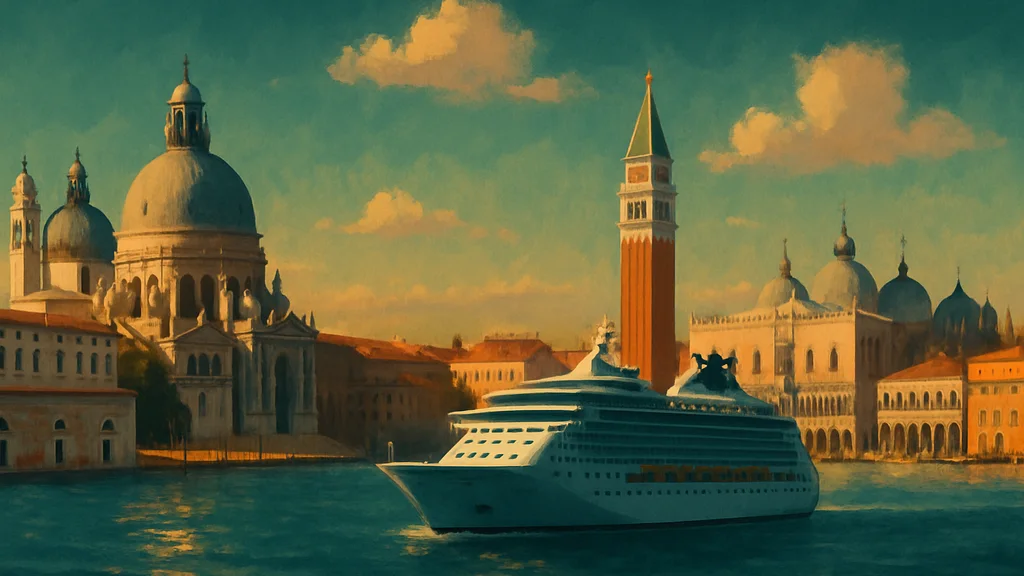 Original AI-generated travel illustration for: Royal Caribbean unveils Europe cruises for 2028-29