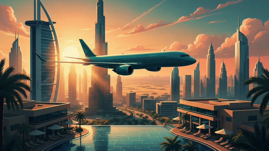 Original AI-generated travel illustration for: Which Airlines Are Still Skipping Dubai This Winter