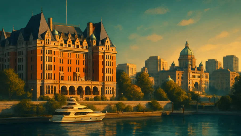 Original AI-generated travel illustration for: Fairmont Empress appoints Demian Fuentes as Food and Beverage Director
