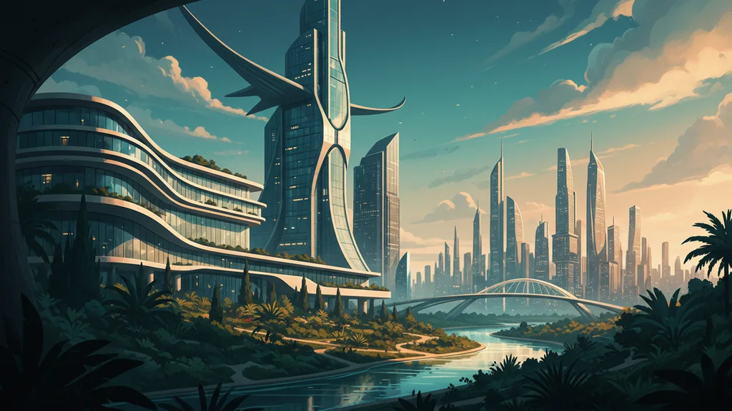 Original AI-generated travel illustration for: Deeyah Khan to headline IBTM World 2026 finale as Main Stage explores AI and human connection