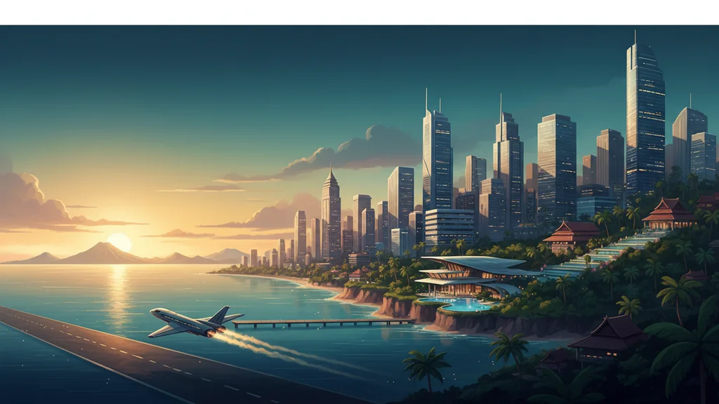 Original AI-generated travel illustration for: Philippine Travel Tax Repeal Risks Tourism Funding Gap