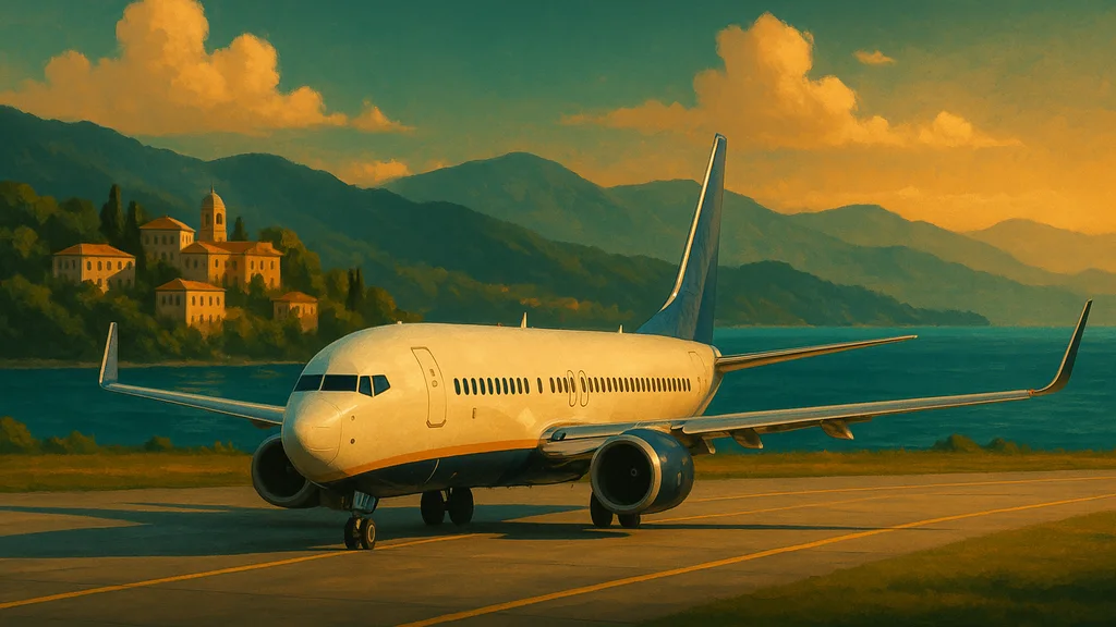 Original AI-generated travel illustration for: AAIB investigation to Boeing 737-800, 9H-QBD