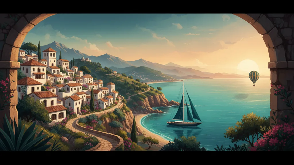 Original AI-generated travel illustration for: Spain