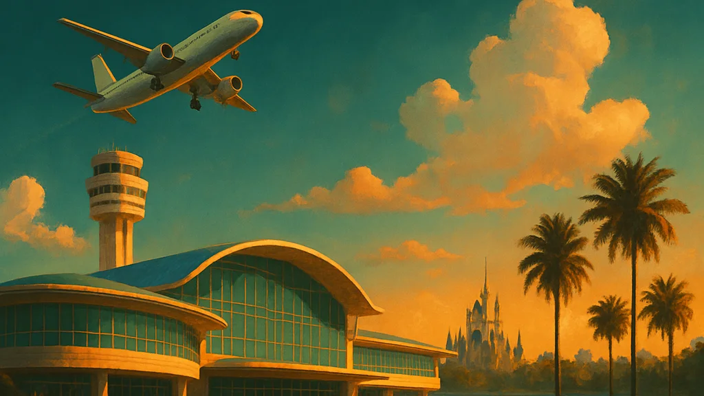 Original AI-generated travel illustration for: SSP America to open three restaurants at Orlando Airport